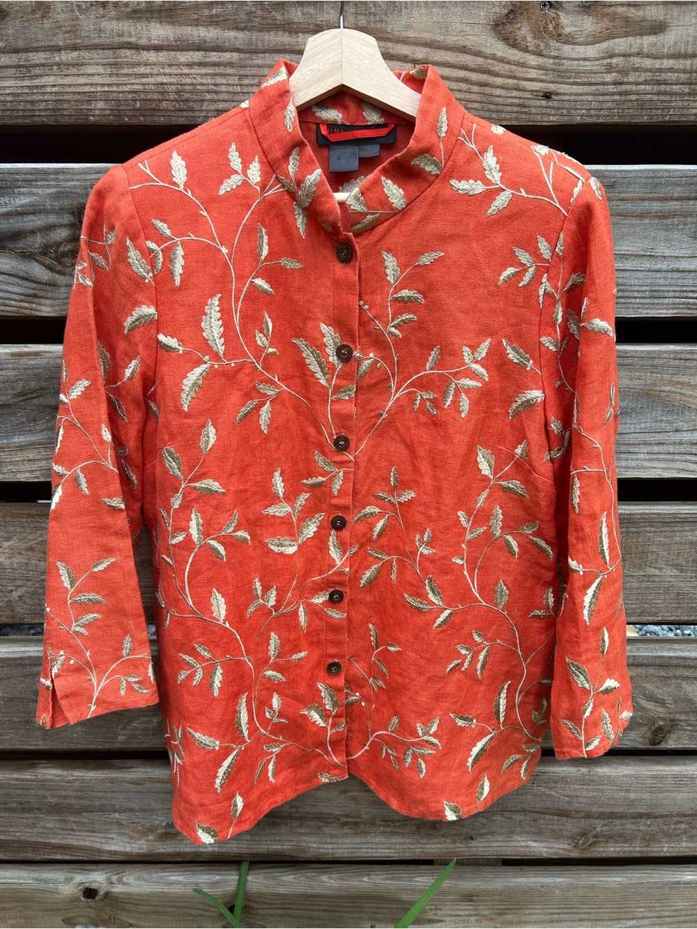 Nina McLemore Linen Embroidered Jacket - 8